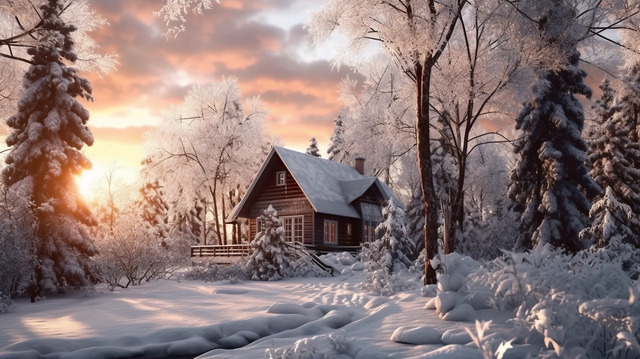a snowly village - generated by Dalle 3