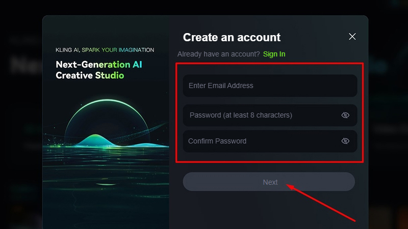 Fill in all the information, then click Next to move to the next step.