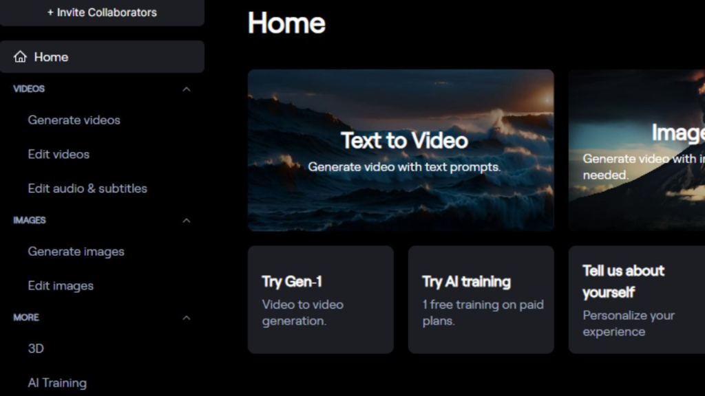 Runway AI - Text to video