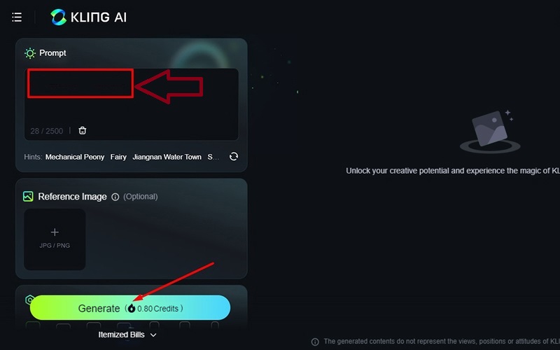 Enter your image description into the Prompt field