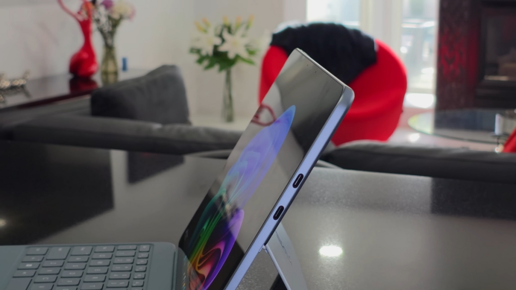 The Surface Pro 12’s USB-C port supports charging and peripheral connectivity.