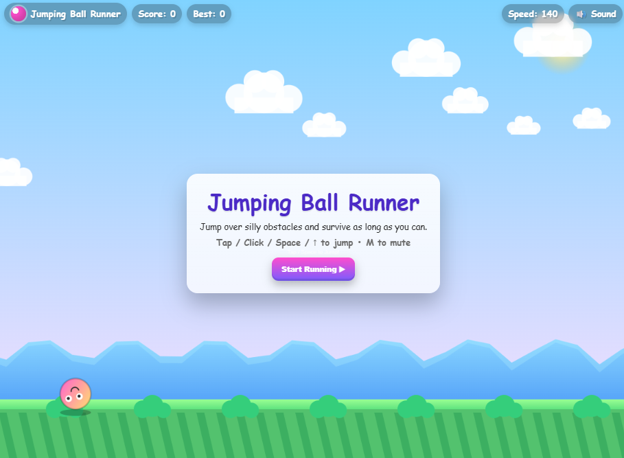 Jumping Ball Runner is a game coded by GPT-5 with just a few lines of prompt.