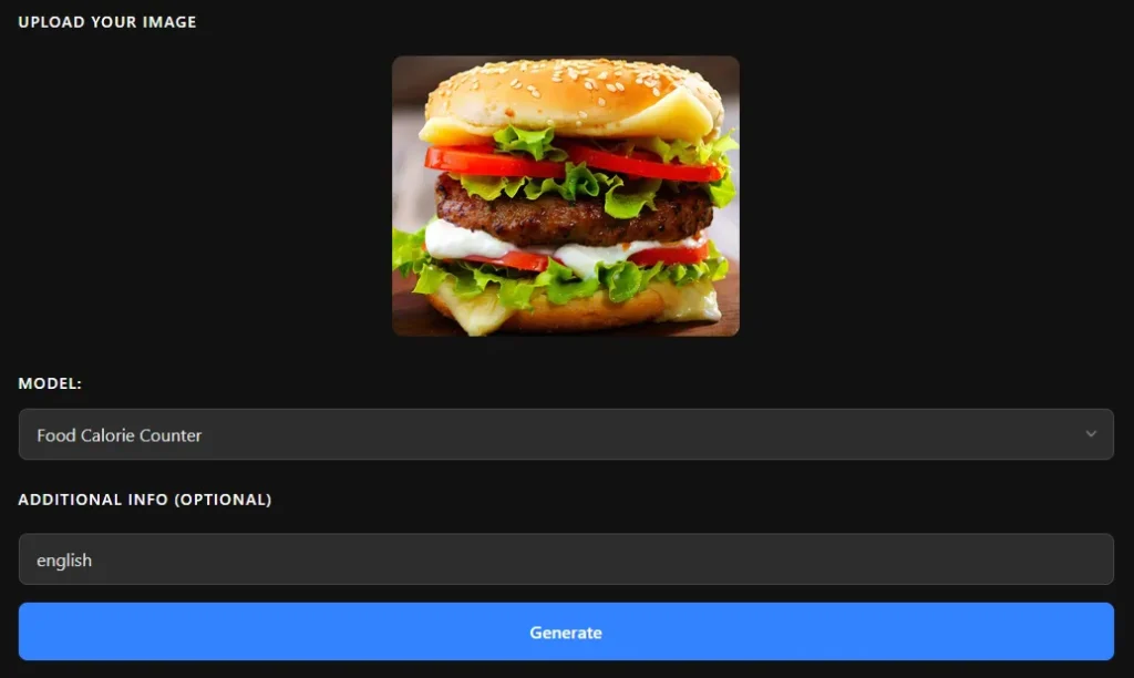 Food Calorie Counter - MiniToolAI's Image Desciption AI Tool